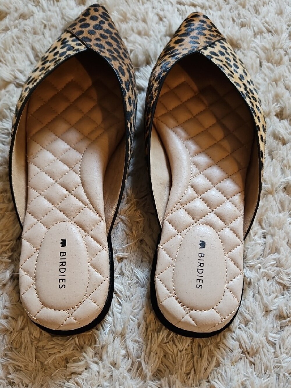 Birdies Leopard-Print Pointed Mule in Tan and Black - Picture 2 of 3